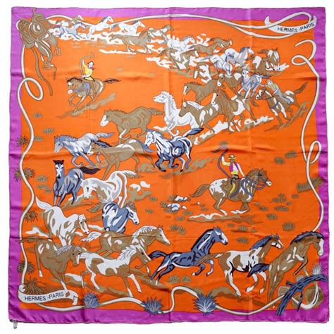 les mustangs hermes scarf|Hermès Les Mustangs Silk Scarf w/ Tags .